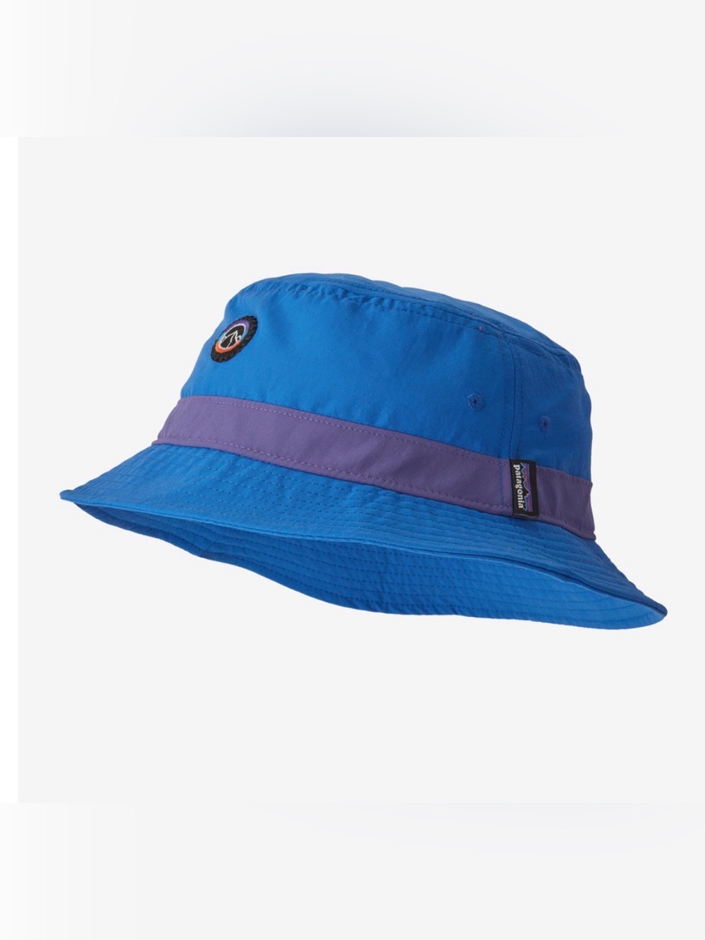 Patagonia Wavefarer Bucket Hat Bright Blue Bucket Hat with Purple Band Large